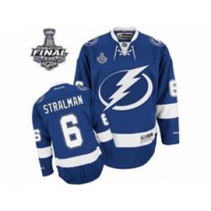 nhl jerseys tampa bay lightning #6 stralman blue[2015 stanley cup]