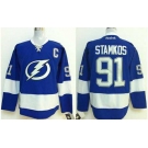 nhl jerseys tampa bay lightning #91 stamkos blue[2014 new stadium][patch C]