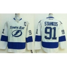 nhl jerseys tampa bay lightning #91 stamkos white[2014 new stadium][patch C]