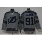 nhl jerseys tampa bay lightning #91 steven stamkos grey[charcoal cross check]