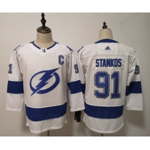 Lightning #91 Steven Stamkos White Women Adidas Jersey