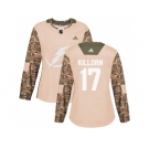 Women Adidas Tampa Bay Lightning #17 Alex Killorn Camo Authentic 2017 Veterans Day Stitched NHL Jersey