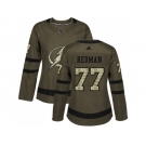 Women Adidas Tampa Bay Lightning #77 Victor Hedman Green Salute to Service Stitched NHL Jersey