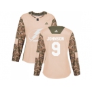 Women Adidas Tampa Bay Lightning #9 Tyler Johnson Camo Authentic 2017 Veterans Day Stitched NHL Jersey