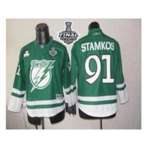 youth nhl jerseys tampa bay lightning #91 stamkos green[2015 stanley cup][patch C]