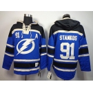 nhl jerseys tampa bay lightning #91 stamkos blue-black[pullover hooded sweatshirt][patch A]