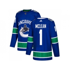 Adidas Vancouver Canucks #1 Kirk Mclean Blue Home Authentic Stitched NHL Jersey