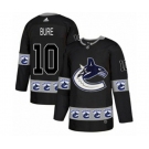 Adidas Vancouver Canucks #10 Pavel Bure Authentic Black Team Logo Fashion NHL Jersey