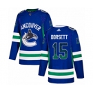 Adidas Vancouver Canucks #15 Derek Dorsett Authentic Blue Drift Fashion NHL Jersey