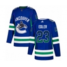 Adidas Vancouver Canucks #23 Alexander Edler Authentic Blue Drift Fashion NHL Jersey