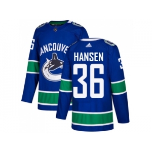 Adidas Vancouver Canucks #36 Jannik Hansen Blue Home Authentic Stitched NHL Jers