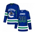 Adidas Vancouver Canucks #36 Jussi Jokinen Authentic Blue Drift Fashion NHL Jersey