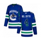 Adidas Vancouver Canucks #4 Michael Del Zotto Authentic Blue Drift Fashion NHL Jersey