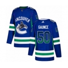 Adidas Vancouver Canucks #50 Brendan Gaunce Authentic Blue Drift Fashion NHL Jersey