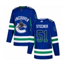 Adidas Vancouver Canucks #51 Troy Stecher Authentic Blue Drift Fashion NHL Jersey