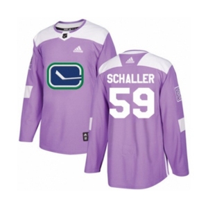 Adidas Vancouver Canucks #59 Tim Schaller Authentic Purple Fights Cancer Practice NHL Jersey