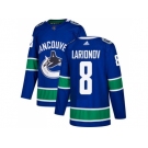 Adidas Vancouver Canucks #8 Igor Larionov Blue Home Authentic Stitched NHL Jersey