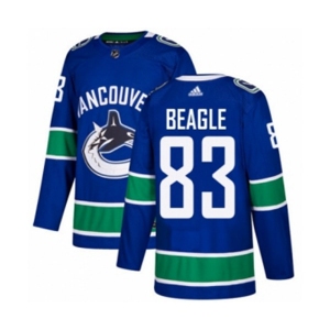 Adidas Vancouver Canucks #83 Jay Beagle Authentic Blue Home NHL Jersey