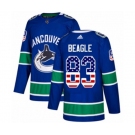 Adidas Vancouver Canucks #83 Jay Beagle Authentic Blue USA Flag Fashion NHL Jersey