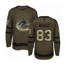 Adidas Vancouver Canucks #83 Jay Beagle Authentic Green Salute to Service NHL Jersey