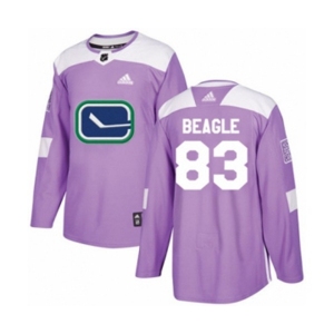 Adidas Vancouver Canucks #83 Jay Beagle Authentic Purple Fights Cancer Practice NHL Jersey