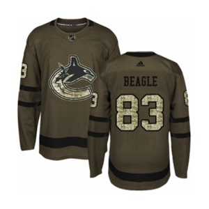 Adidas Vancouver Canucks #83 Jay Beagle Premier Green Salute to Service NHL Jersey