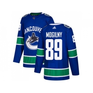 Adidas Vancouver Canucks #89 Alexander Mogilny Blue Home Authentic Stitched NHL Jersey