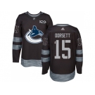 Men Adidas Vancouver Canucks #15 Derek Dorsett Black 1917-2017 100th Anniversary Stitched NHL Jersey