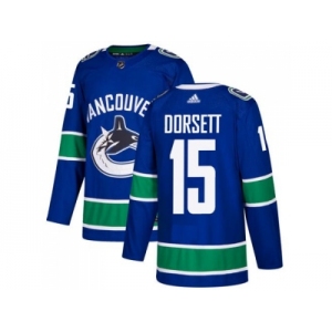 Men Adidas Vancouver Canucks #15 Derek Dorsett Blue Home Authentic Stitched NHL Jersey