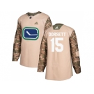 Men Adidas Vancouver Canucks #15 Derek Dorsett Camo Authentic 2017 Veterans Day Stitched NHL Jersey