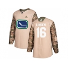 Men Adidas Vancouver Canucks #16 Trevor Linden Camo Authentic 2017 Veterans Day Stitched NHL Jersey