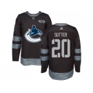 Men Adidas Vancouver Canucks #20 Brandon Sutter Black 1917-2017 100th Anniversary Stitched NHL Jersey