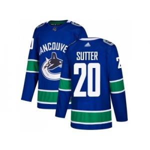 Men Adidas Vancouver Canucks #20 Brandon Sutter Blue Home Authentic Stitched NHL Jersey