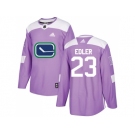 Men Adidas Vancouver Canucks #23 Alexander Edler Purple Authentic Fights Cancer Stitched NHL Jersey