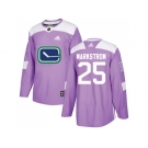 Men Adidas Vancouver Canucks #25 Jacob Markstrom Purple Authentic Fights Cancer Stitched NHL Jersey