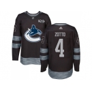 Men Adidas Vancouver Canucks #4 Michael Del Zotto Black 1917-2017 100th Anniversary Stitched NHL Jersey