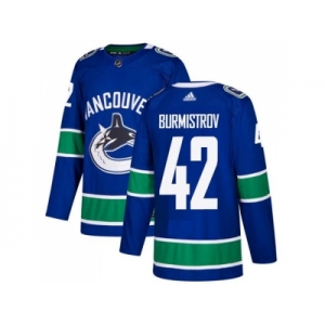 Men Adidas Vancouver Canucks #42 Alex Burmistrov Blue Home Authentic Stitched NHL Jersey