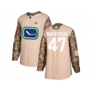 Men Adidas Vancouver Canucks #47 Sven Baertschi Camo Authentic 2017 Veterans Day Stitched NHL Jersey