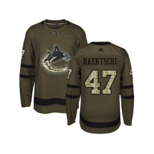 Men Adidas Vancouver Canucks #47 Sven Baertschi Green Salute to Service Stitched NHL Jersey