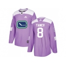 Men Adidas Vancouver Canucks #8 Christopher Tanev Purple Authentic Fights Cancer Stitched NHL Jersey