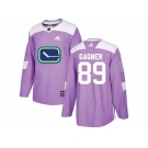 Men Adidas Vancouver Canucks #89 Sam Gagner Purple Authentic Fights Cancer Stitched NHL Jersey