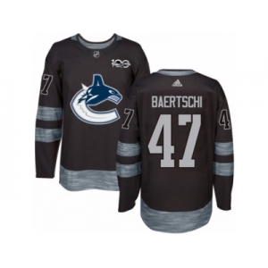 Men's Adidas Vancouver Canucks #47 Sven Baertschi Authentic Black 1917-2017 100th Anniversary NHL Jersey