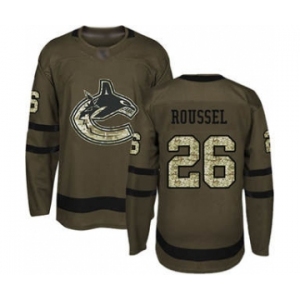 Men's Canucks #26 Antoine Roussel Green Salute to Service Stitched Hockey Jersey