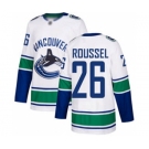 Men's Canucks #26 Antoine Roussel White Road Stitched Hockey Jersey