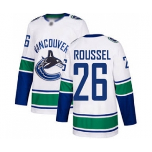 Men's Canucks #26 Antoine Roussel White Road Stitched Hockey Jersey
