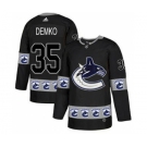 Men's Canucks #35 Thatcher Demko Black Authentic Team Logo Fashion Stitched Hockey Jersey