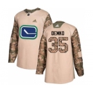 Men's Canucks #35 Thatcher Demko Camo Authentic 2017 Veterans Day Stitched Hockey Jersey