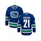 Men's Reebok Vancouver Canucks #21 Loui Eriksson Authentic Royal Blue Third NHL Jersey