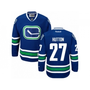 Men's Reebok Vancouver Canucks #27 Ben Hutton Authentic Royal Blue Third NHL Jersey