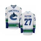 Men's Reebok Vancouver Canucks #27 Ben Hutton Authentic White Away NHL Jersey